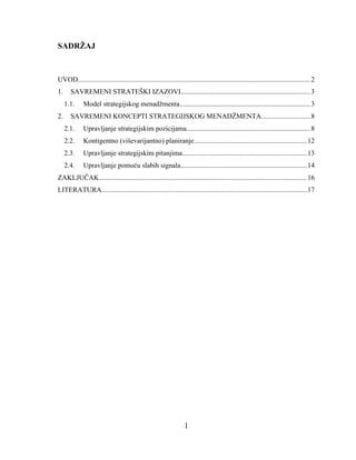 Savremeni koncepti strategijskog menadžmenta