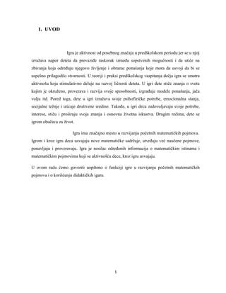 Igre u funkciji razvijanja početnih matematičkih pojmova