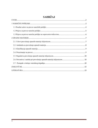 Organizacija prevoza narocitih posiljki