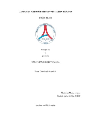 Finansiranje investicija