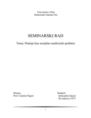 Pušenje kao socijalno medicinski problem
