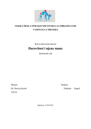 Darovitost i njene mane