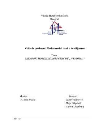 Istraživački rad o Wyndham korporaciji