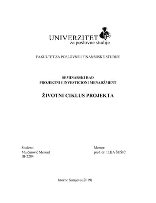 Projektni i investicioni menadžmet