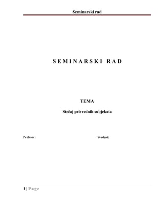 Stečaj privrednih subjekata