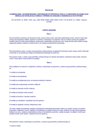 Pravilnik o dimenzijama