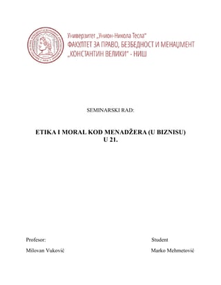 ARISTOTEL I NjEGOV UTICAJ NA ETIKU