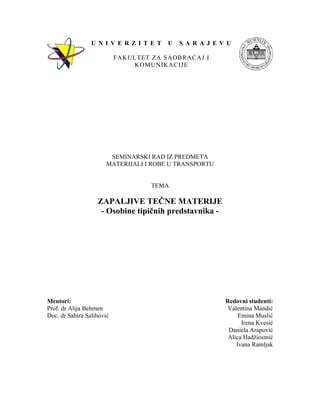 Zapaljive tečne materije