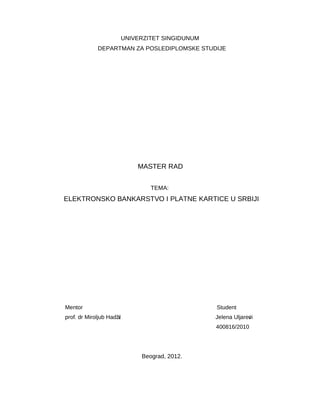 Elektronsko bankarstvo i platne kartice