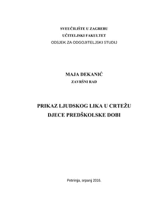 Prikaz ljudskog lika u crtežu dece predškolske dobi