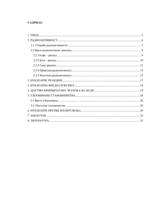 UZBUNJIVANJE i RADIOAKTIVNOST