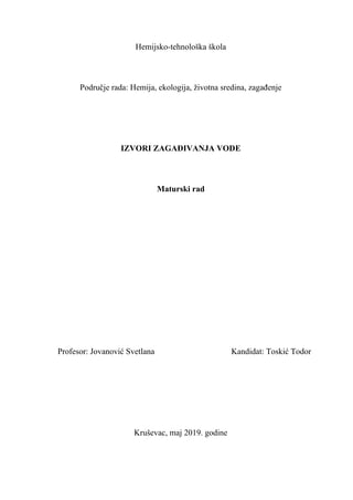 Izvori zagađivanja voda