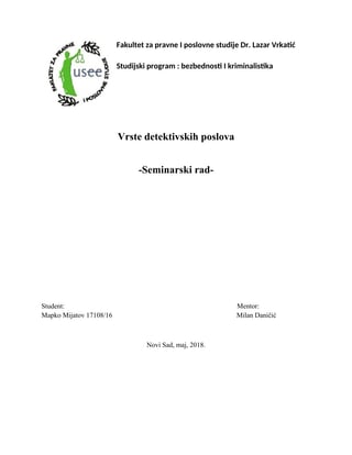 Vrste detektivskih poslova