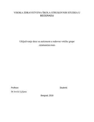 Inkluzija deteta sa autizmom