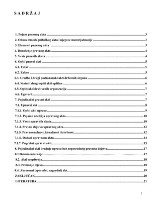 Pojam i predmet pravnog akta