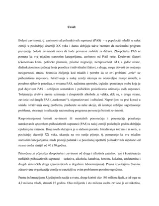 Narkomanija,razvoj zavisnosti i posledice