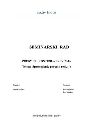 Sprovodjenje procesa revizije