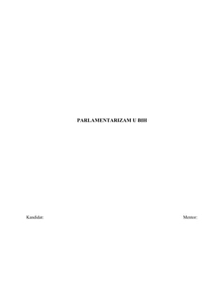 Parlamentizam u BiH