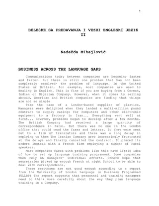 Engleski 2 – skripta ( poslovni engleski)