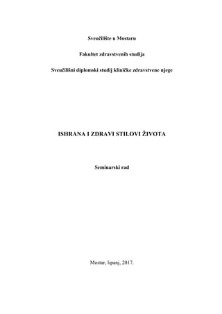 Ishrana i zdravi stilovi života