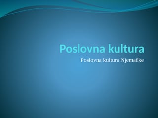 Poslovna kultura Njemačke