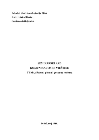 Razvoj pisma i govorne kulture