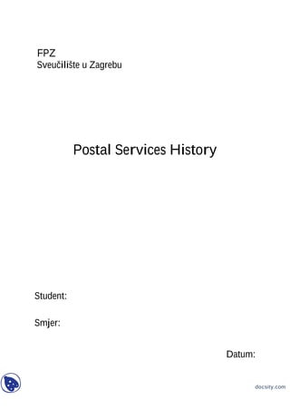 Postal Services History