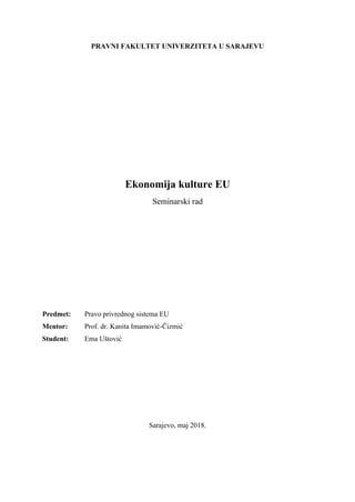 Ekonomija kulture Evropske unije