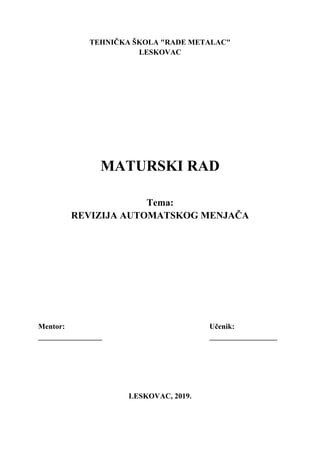 Revizija automatskog menjaca