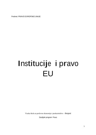Institucije i pravo EU