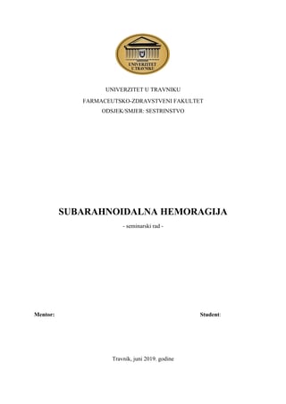 Subarahnoidalna hemoragija