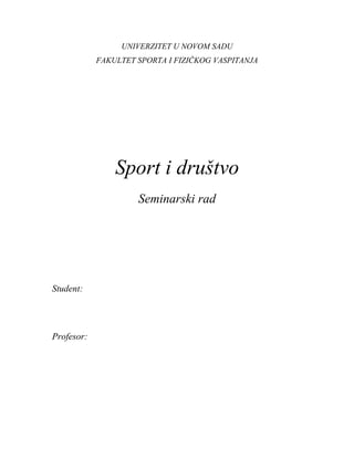 Sport i društvo