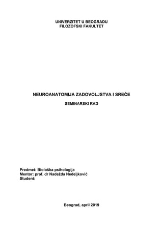 Neuroanatomija zadovoljstva i srece