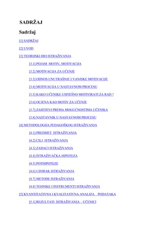 Motivacija u nastavnom procesu