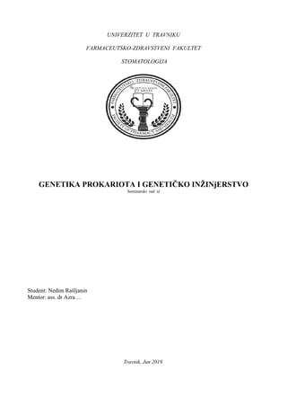 Genetika prokariota i geneticko inzinjerstvo