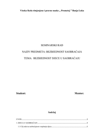 Bezbednost dece u saobraćaju