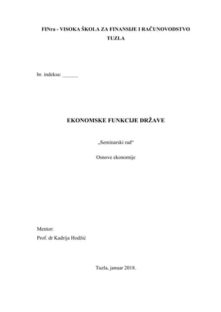 Ekonomske funkcije države