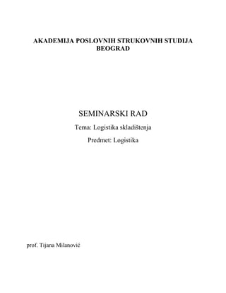 Logistika skladištenja