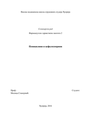 Panicilini i cefalosporini