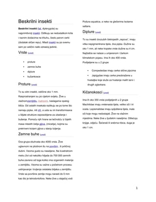 Entomologija – Beskrilni insekti