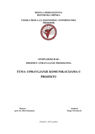 Upravljanje komunikacijama u projektu