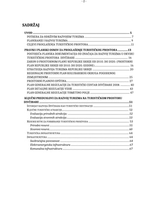 Studija opravdanosti proglašenja turističkog prostora Divčibare
