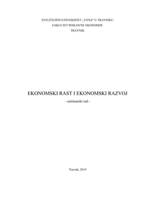 Ekonomski rast i ekonomski razvoj: teorijski koncepti i analiza