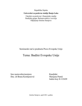 Budžet Evropske Unije