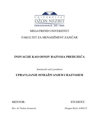 Inovacije kao osnov razvoja preduzeća
