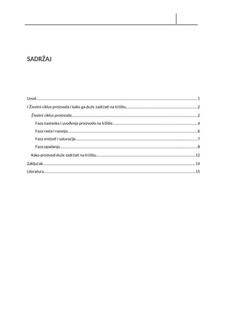 Životni ciklus proizvoda