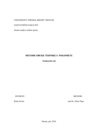 Metode obuke tehnike u nogometu