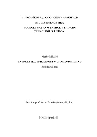 Energetska efikasnost u građevinarstvu