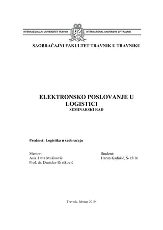 Elektronsko poslovanje u logistici