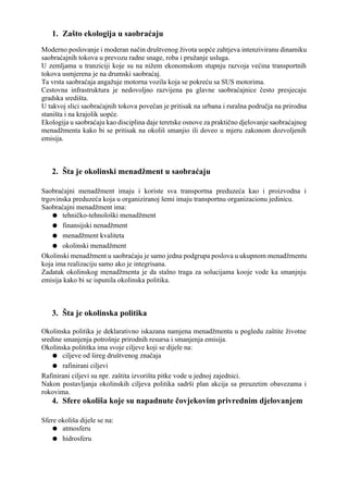 Ekologija u saobraćaju